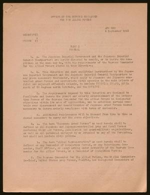 [Directive on the Terms of Surrender, September 3, 1945]