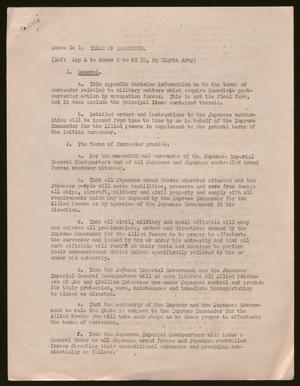 [Annex 1 to the Directive of the Terms of Surrender, September 3, 1945]