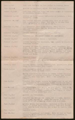 [Important Dates in Charles Stasny's Naval Service, 1942-1945]
