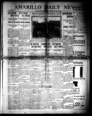 Primary view of object titled 'Amarillo Daily News (Amarillo, Tex.), Vol. 5, No. 4, Ed. 1 Saturday, November 7, 1914'.