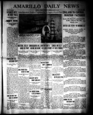 Primary view of object titled 'Amarillo Daily News (Amarillo, Tex.), Vol. 6, No. 116, Ed. 1 Thursday, March 18, 1915'.