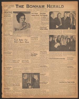 The Bonham Herald (Bonham, Tex.), Vol. 34, No. 25, Ed. 1 Thursday, January 3, 1963