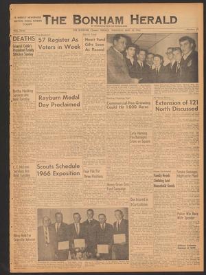 Primary view of object titled 'The Bonham Herald (Bonham, Tex.), Vol. 27, No. 25, Ed. 1 Thursday, March 10, 1966'.