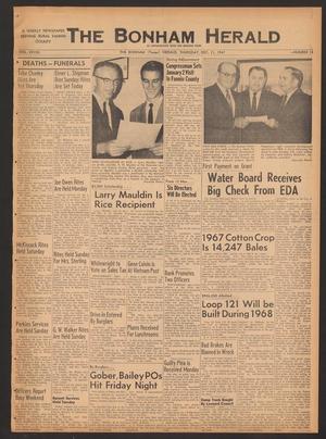 The Bonham Herald (Bonham, Tex.), Vol. 29, No. 13, Ed. 1 Thursday, December 21, 1967
