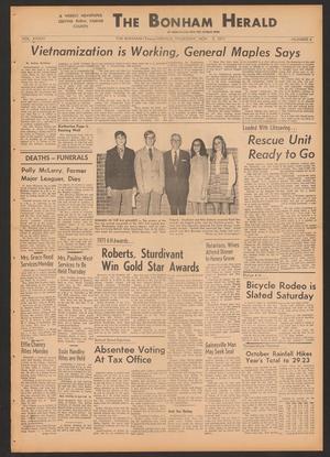Primary view of object titled 'The Bonham Herald (Bonham, Tex.), Vol. 33, No. 6, Ed. 1 Thursday, November 4, 1971'.