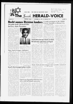 The Jewish Herald-Voice (Houston, Tex.), Vol. 65, No. 33, Ed. 1 Thursday, November 26, 1970
