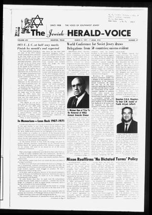 The Jewish Herald-Voice (Houston, Tex.), Vol. 65, No. 47, Ed. 1 Thursday, March 4, 1971