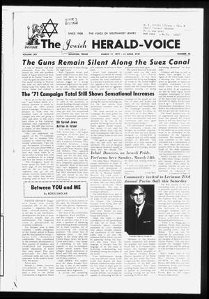 Primary view of object titled 'The Jewish Herald-Voice (Houston, Tex.), Vol. 65, No. 48, Ed. 1 Thursday, March 11, 1971'.