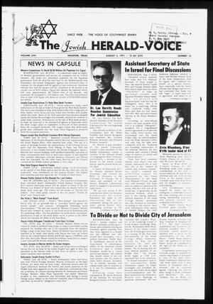 The Jewish Herald-Voice (Houston, Tex.), Vol. 66, No. 18, Ed. 1 Thursday, August 5, 1971