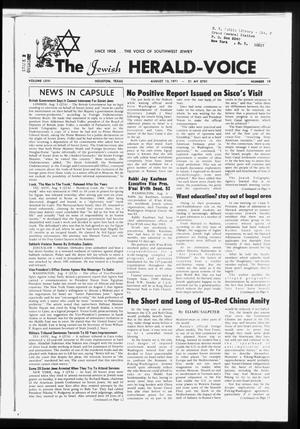 The Jewish Herald-Voice (Houston, Tex.), Vol. 66, No. 19, Ed. 1 Thursday, August 12, 1971