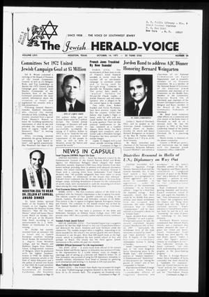 The Jewish Herald-Voice (Houston, Tex.), Vol. 66, No. 28, Ed. 1 Thursday, October 14, 1971