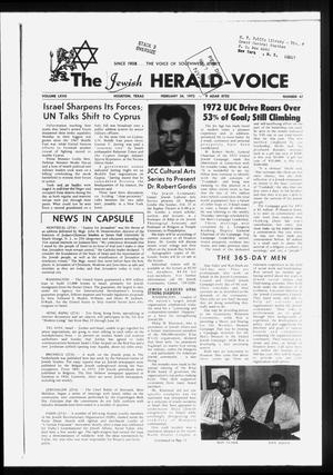The Jewish Herald-Voice (Houston, Tex.), Vol. 67, No. 47, Ed. 1 Thursday, February 24, 1972