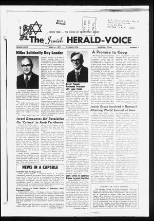The Jewish Herald-Voice (Houston, Tex.), Vol. 68, No. 2, Ed. 1 Thursday, April 6, 1972