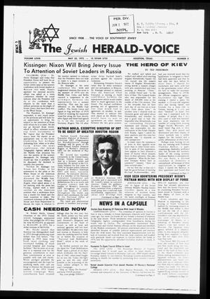 Primary view of object titled 'The Jewish Herald-Voice (Houston, Tex.), Vol. 68, No. 8, Ed. 1 Thursday, May 25, 1972'.