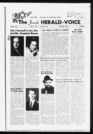 Primary view of object titled 'The Jewish Herald-Voice (Houston, Tex.), Vol. 68, No. 9, Ed. 1 Thursday, June 1, 1972'.