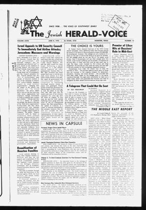 Primary view of object titled 'The Jewish Herald-Voice (Houston, Tex.), Vol. 68, No. 10, Ed. 1 Thursday, June 8, 1972'.