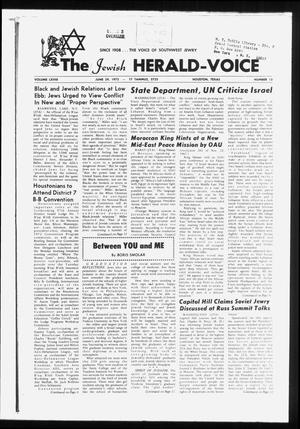 Primary view of object titled 'The Jewish Herald-Voice (Houston, Tex.), Vol. 68, No. 13, Ed. 1 Thursday, June 29, 1972'.