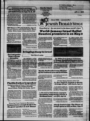 Primary view of object titled 'Jewish Herald-Voice (Houston, Tex.), Vol. 75, No. 56, Ed. 1 Thursday, April 5, 1984'.