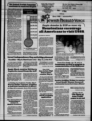 Primary view of object titled 'Jewish Herald-Voice (Houston, Tex.), Vol. 76, No. 3, Ed. 1 Thursday, April 26, 1984'.