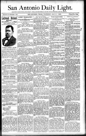San Antonio Daily Light. (San Antonio, Tex.), Vol. 10, No. 162, Ed. 1 Thursday, July 31, 1890