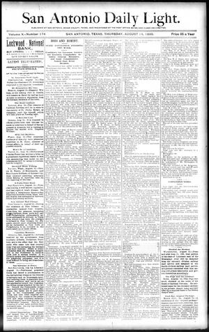 San Antonio Daily Light. (San Antonio, Tex.), Vol. 10, No. 174, Ed. 1 Thursday, August 14, 1890