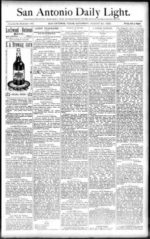 San Antonio Daily Light. (San Antonio, Tex.), Vol. 10, No. 182, Ed. 1 Saturday, August 23, 1890