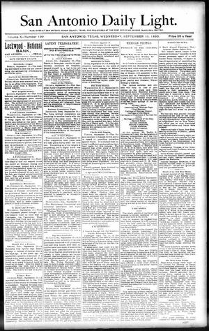 San Antonio Daily Light. (San Antonio, Tex.), Vol. 10, No. 199, Ed. 1 Wednesday, September 10, 1890