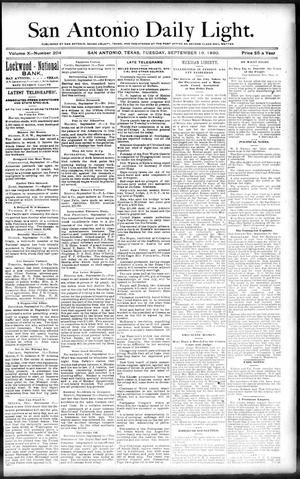 San Antonio Daily Light. (San Antonio, Tex.), Vol. 10, No. 204, Ed. 1 Tuesday, September 16, 1890