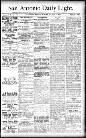 San Antonio Daily Light. (San Antonio, Tex.), Vol. 10, No. 211, Ed. 1 Saturday, October 4, 1890