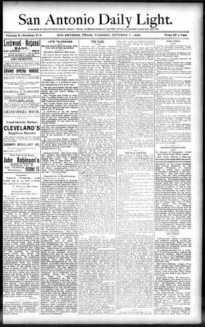 San Antonio Daily Light. (San Antonio, Tex.), Vol. 10, No. 213, Ed. 1 Tuesday, October 7, 1890