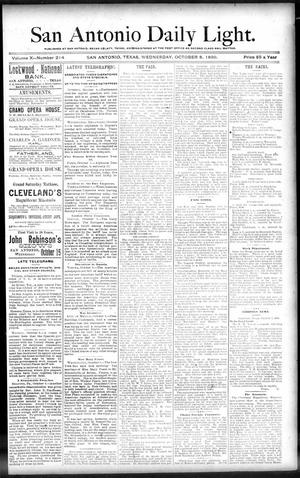 San Antonio Daily Light. (San Antonio, Tex.), Vol. 10, No. 214, Ed. 1 Wednesday, October 8, 1890