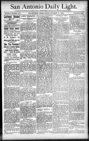 San Antonio Daily Light. (San Antonio, Tex.), Vol. 10, No. 215, Ed. 1 Friday, October 17, 1890