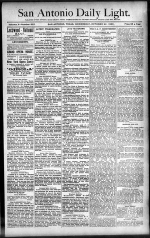San Antonio Daily Light. (San Antonio, Tex.), Vol. 10, No. 222, Ed. 1 Wednesday, October 22, 1890