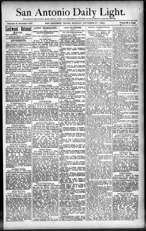 San Antonio Daily Light. (San Antonio, Tex.), Vol. 10, No. 226, Ed. 1 Monday, October 27, 1890