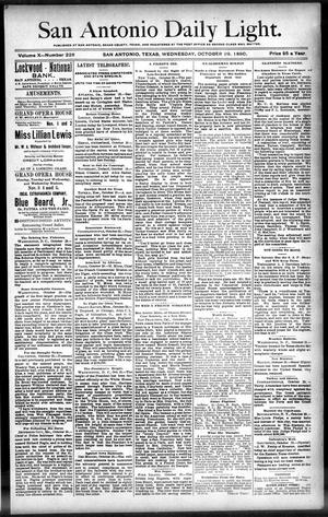 San Antonio Daily Light. (San Antonio, Tex.), Vol. 10, No. 228, Ed. 1 Wednesday, October 29, 1890