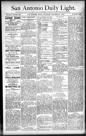 San Antonio Daily Light. (San Antonio, Tex.), Vol. 10, No. 236, Ed. 1 Thursday, November 6, 1890