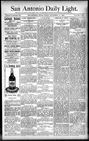 San Antonio Daily Light. (San Antonio, Tex.), Vol. 10, No. 243, Ed. 1 Friday, November 14, 1890