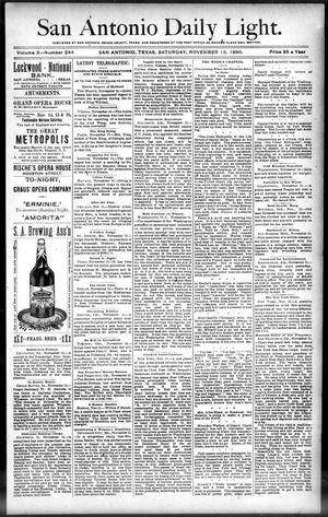San Antonio Daily Light. (San Antonio, Tex.), Vol. 10, No. 244, Ed. 1 Saturday, November 15, 1890