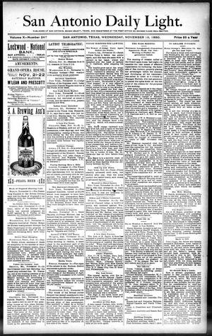 San Antonio Daily Light. (San Antonio, Tex.), Vol. 10, No. 247, Ed. 1 Wednesday, November 19, 1890