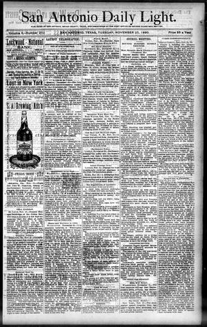 San Antonio Daily Light. (San Antonio, Tex.), Vol. 10, No. 252, Ed. 1 Tuesday, November 25, 1890