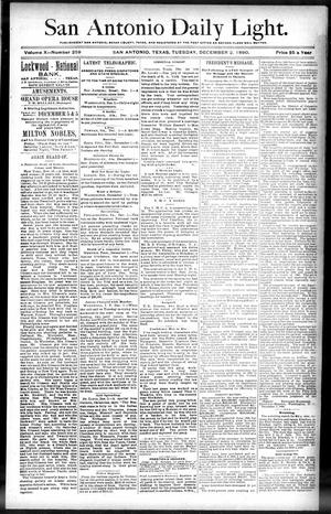 San Antonio Daily Light. (San Antonio, Tex.), Vol. 10, No. 258, Ed. 1 Tuesday, December 2, 1890