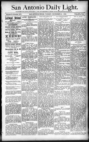 San Antonio Daily Light. (San Antonio, Tex.), Vol. 10, No. 279, Ed. 1 Tuesday, December 23, 1890