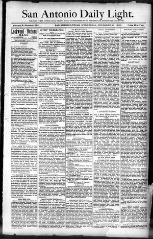 San Antonio Daily Light. (San Antonio, Tex.), Vol. 10, No. 285, Ed. 1 Wednesday, December 31, 1890