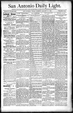 San Antonio Daily Light. (San Antonio, Tex.), Vol. 10, No. 295, Ed. 1 Tuesday, January 13, 1891