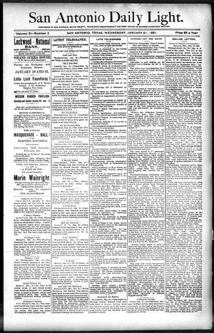 San Antonio Daily Light. (San Antonio, Tex.), Vol. 11, No. 2, Ed. 1 Wednesday, January 21, 1891