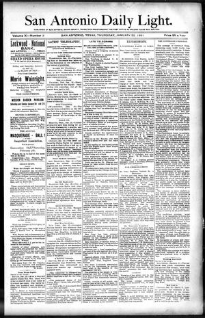 San Antonio Daily Light. (San Antonio, Tex.), Vol. 11, No. 3, Ed. 1 Thursday, January 22, 1891