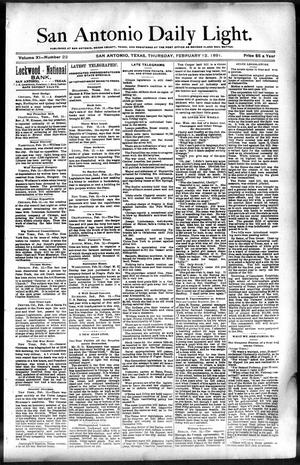 San Antonio Daily Light. (San Antonio, Tex.), Vol. 11, No. 22, Ed. 1 Thursday, February 12, 1891