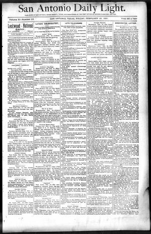 San Antonio Daily Light. (San Antonio, Tex.), Vol. 11, No. 23, Ed. 1 Friday, February 13, 1891