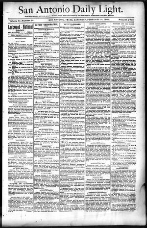 San Antonio Daily Light. (San Antonio, Tex.), Vol. 11, No. 24, Ed. 1 Saturday, February 14, 1891