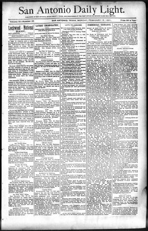 San Antonio Daily Light. (San Antonio, Tex.), Vol. 11, No. 25, Ed. 1 Monday, February 16, 1891